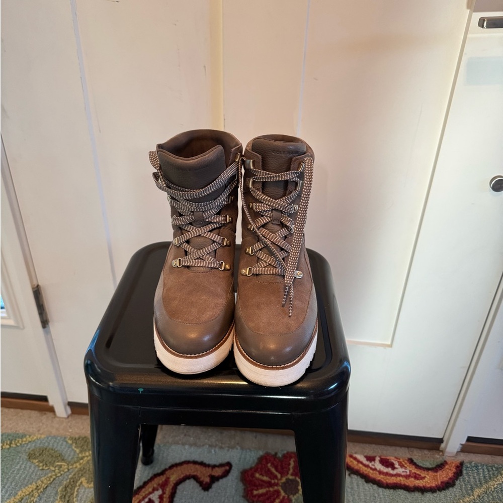 Cole Haan Dark Grey Lace-Up Boots